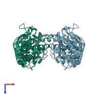 PDB entry 4ger coloured by chain, top view.