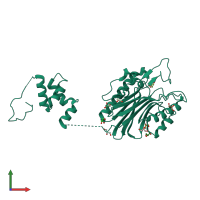 PDB entry 4gew coloured by chain, front view.