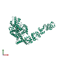 PDB entry 4gfj coloured by chain, front view.