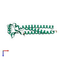 PDB entry 4gfq coloured by chain, top view.