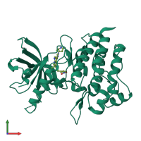 PDB entry 4gg7 coloured by chain, front view.