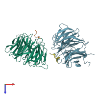 PDB entry 4ggd coloured by chain, top view.