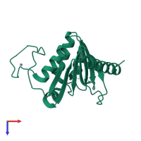PDB entry 4ggj coloured by chain, top view.