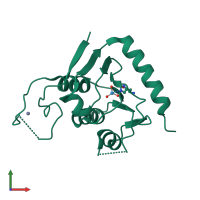 PDB entry 4ggk coloured by chain, front view.