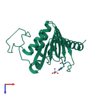 PDB entry 4ggk coloured by chain, top view.