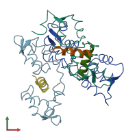 PDB entry 4ggn coloured by chain, front view.