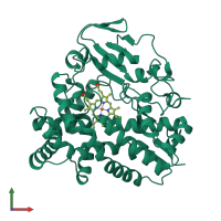 PDB entry 4ggv coloured by chain, front view.