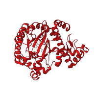 The deposited structure of PDB entry 4gh3 contains 1 copy of CATH domain 3.20.20.105 (TIM Barrel) in Queuine tRNA-ribosyltransferase. Showing 1 copy in chain A.