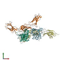 PDB entry 4gh7 coloured by chain, front view.