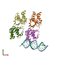 PDB entry 4ghl coloured by chain, front view.