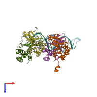 PDB entry 4ghl coloured by chain, top view.
