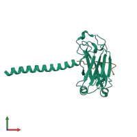 PDB entry 4ghu coloured by chain, front view.