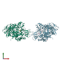 PDB entry 4gi6 coloured by chain, front view.