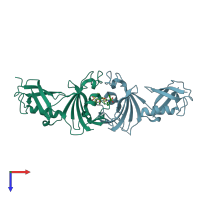 PDB entry 4giv coloured by chain, top view.