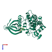 PDB entry 4gj2 coloured by chain, top view.