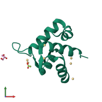 PDB entry 4gjf coloured by chain, front view.