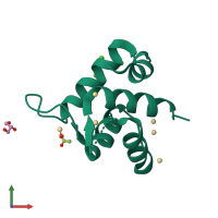 PDB entry 4gjg coloured by chain, front view.