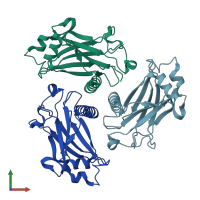 PDB entry 4gjh coloured by chain, front view.