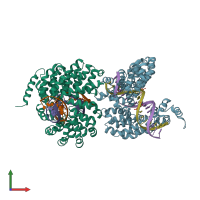 PDB entry 4gjr coloured by chain, front view.