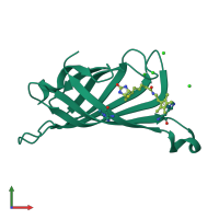 PDB entry 4gjv coloured by chain, front view.