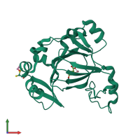 PDB entry 4gjz coloured by chain, front view.