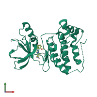PDB entry 4gk2 coloured by chain, front view.