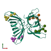 PDB entry 4gk9 coloured by chain, front view.