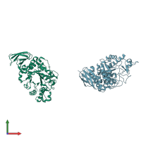 PDB entry 4gkl coloured by chain, front view.