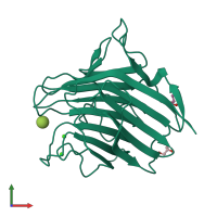 PDB entry 4gky coloured by chain, front view.