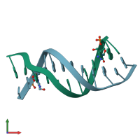 PDB entry 4glc coloured by chain, front view.