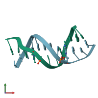 PDB entry 4glg coloured by chain, front view.