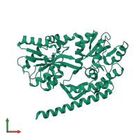 PDB entry 4gli coloured by chain, front view.