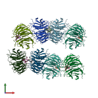 PDB entry 4gm3 coloured by chain, front view.