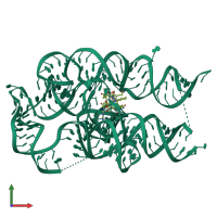 PDB entry 4gma coloured by chain, front view.