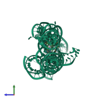 PDB entry 4gma coloured by chain, side view.