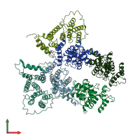 PDB entry 4gml coloured by chain, front view.