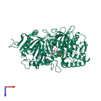 PDB entry 4gmz coloured by chain, top view.