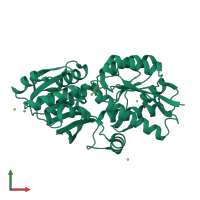 PDB entry 4gnr coloured by chain, front view.