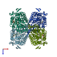 PDB entry 4go0 coloured by chain, top view.