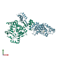 PDB entry 4go1 coloured by chain, front view.