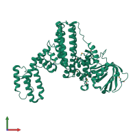 PDB entry 4gou coloured by chain, front view.