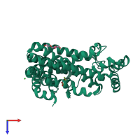 PDB entry 4gp1 coloured by chain, top view.