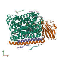 PDB entry 4gp5 coloured by chain, front view.