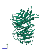 Uncharacterized WD repeat-containing protein C4F10.18 in PDB entry 4gq1, assembly 1, side view.