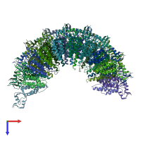 PDB entry 4gqh coloured by chain, top view.