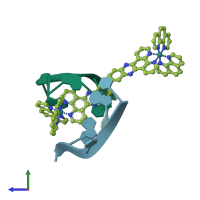 PDB entry 4gqj coloured by chain, side view.