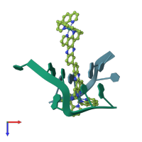 PDB entry 4gqj coloured by chain, top view.
