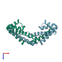 PDB entry 4gr2 coloured by chain, top view.