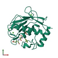 PDB entry 4gr3 coloured by chain, front view.