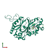 PDB entry 4grc coloured by chain, front view.